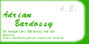 adrian bardossy business card